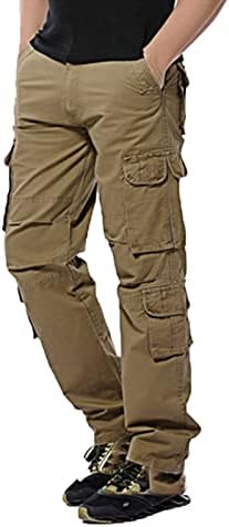 מכנסי מטען של ואלסל לגברים בצבע מוצק חיצוני מזדמנים גדולים עם כיס בינונית מותניים רופפים סרבלים מכנסיים