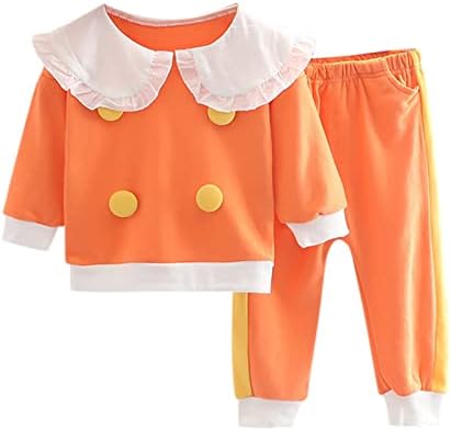 תלבושות בנות קטנות פעוט ילדים ילדים תינוקות תינוקות תינוקות שרוול ארוך דש סווטשירט חולצה חולצות טלאים מכנסיים