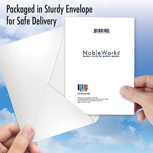 NobleWorks - 1 תודה כרטיס ברכה עם מעטפה בגודל 5 x 7 אינץ