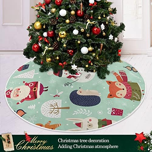 דוב חג המולד סנטה קלאוס שלג איש עץ חג המולד חצאית 36 אינץ 'תפאורה ביתית לחצאית עץ חג המולד מחצלת קישוטים