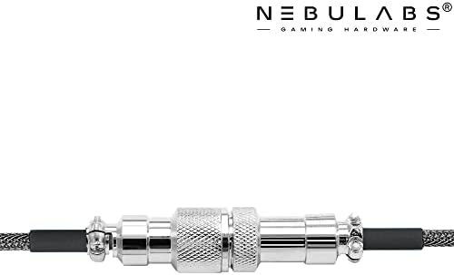 Nebulabs 5ft כבל מקלדת משחק כבלים מחשב איידר מכני של כבל USB-C מפותל קלאסי, תקע מותאם אישית עם מחבר ניתוק, USB-C