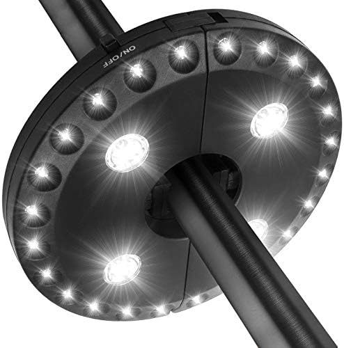 אור מטריית פטיו אור 3 מצבי בהירות אלחוטיות -4 x סוללה מופעלת, אורני קמפינג קמפינג אור מטרייה או שימוש