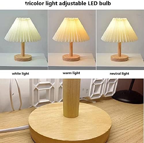 מנורת שולחן קפלים קוריאנית עץ עץ שידת לילה מנורה לימוד שולחן אור לסלון תאורה דקורטיבית בחדר שינה בחדר שינה