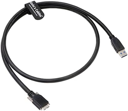 הכבלים של אלווין USB 3.0 USB-A ל- Micro-B כבל נתונים למצלמת אסלר אסלר מיקרו-B-בורגיות נעילה לסוג-כבל