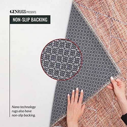 שטיחי GLN שטיח שטיחים עמידים בפני מכונה כביסה - בוהו פרסי אסתטי במצוקה - גיבוי ללא החלקה - תפאורה