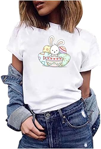 חולצת פסחא שמח חולצת פסחא שמחה על חולצת ארנבות לנשים פלוס חולצה בגודל סקסית חולצה שרוול קצר חולצה דקה