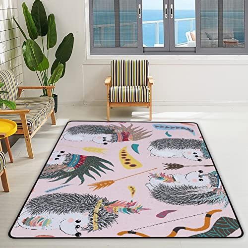 זוחל שטיח מקורה משחק מחצלת קיפוד שבטי לסלון חדר שינה חינוכי חינוך משתלת שטיחים שטיחים 80x58in