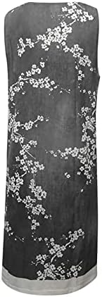 שמלת קיץ ללא שרוולים של נשים דפוס פרחוני מזויף מזויף שמלת טנק דו-חלקית מזויפת שמלת טנק רופפת שמלת