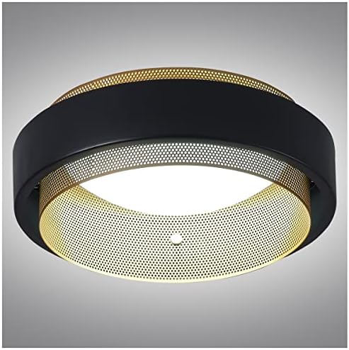גופי תאורה של LED LED גופי תקרה תקרת תקרה, 12 אינץ 'סומק סומק תקרה אור שחור וזהב, קרוב לגוף תאורת