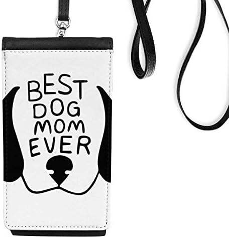 אמא הכלב הכי טוב אי פעם ציטוט DIY עיצוב DIY ארנק ארנק תליה כיס נייד כיס שחור