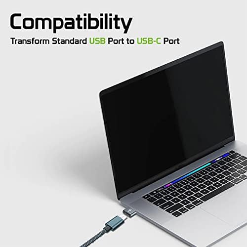 USB-C נקבה ל- USB מתאם מהיר זכר התואם ל- Dell XPS 15 עבור מטען, סנכרון, מכשירי OTG כמו מקלדת, עכבר, ZIP,