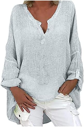 חולצות איכרים בגודל פלוס לנשים חולצות גדולות גדולות עם צוואר נמוך Vo-Up חולצת שרוול ארוך חולצה