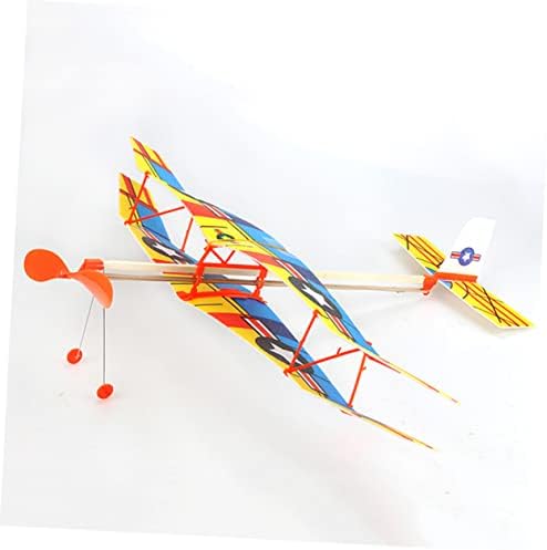 טוטורטי 2 יחידות צעצועים מעופפים לילדים צעצועים משגר לילדים לילדים משגר מטוס צעצוע גומי גומי מטוס מדחף עץ דגם מטוס