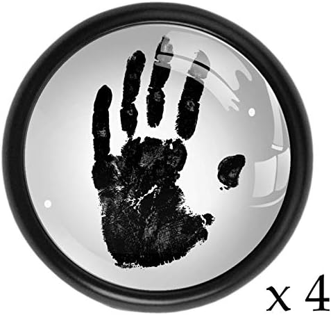 ידיות מגירה למשתלה של לגרי שחור טביעות יד מלביש ידיות זכוכית קריסטל 4 יחידות ידיות עגולות צבעוניות
