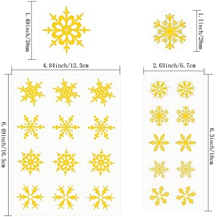 24 גיליונות זהב פתית שלג מדבקות עגול מתנה תווית מדבקות חותם עצמי דבק מדבקות עבור מעטפות כרטיסי קוקי
