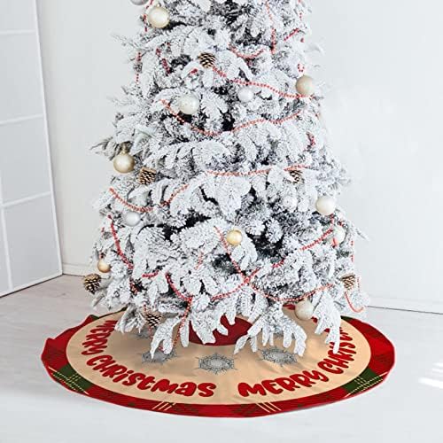 חצאית עץ חג המולד משובצת חג המולד, מחצלת עץ חג המולד של חג המולד 30 X30, מחצלת בסיס עץ חג המולד למסיבת חג חיצונית
