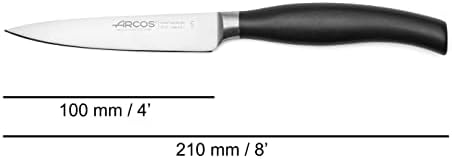 ארקוס מזויף סכין מטבח סט 4 חתיכות ניטרום נירוסטה. ידית Polypropylene POM. סדרה קלרה. צבע שחור
