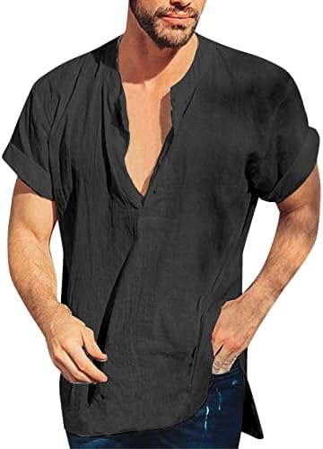 חולצות טריקו לקיץ לגברים אבזם אבזם דש שרוולים קצרים חולצה פשוטה חולצה שרוול קצר