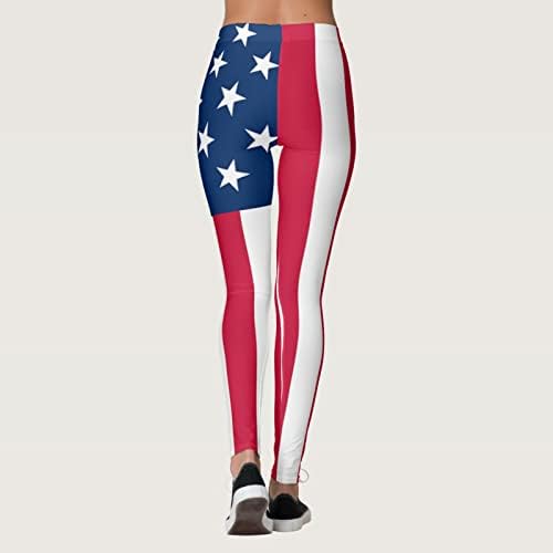 Ruiruilico 4 ביולי דגל אמריקה דגל אמריקה יוגה לנשים חותלות בקרת בטן נמתחת חותלות 2023 קיץ טייץ 'מזדמן