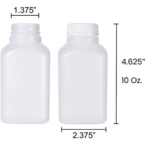 בקבוקי מיץ פלסטיק ריקים של 10 עוז עם כובעים ניכרים לחבל-מיכלי שתייה של 33 חבילות-נהדר למיצים תוצרת