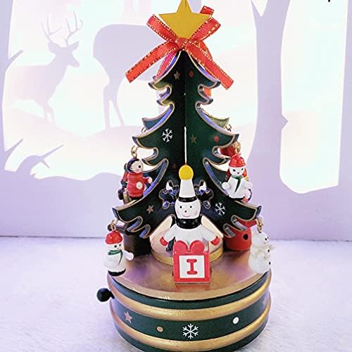 קופסת מוזיקת ​​עץ של Pretyzoom עץ חג המולד עץ קופסא קופסאות שולחן עבודה של קופסא שולחן עבודה קישוטי חג המולד
