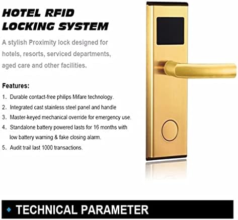 מנעול דלת נירוסטה מנעול כרטיסי RFID חכם מנעול דלת חשמלית מלון.