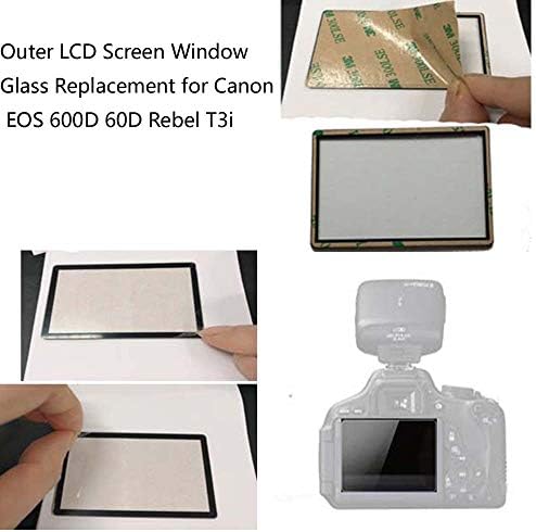 Shenligod (2 יחידות חיצוניות של מסך LCD חיצוני חלון זכוכית לקאנון EOS 600D 60D REBEL T3I