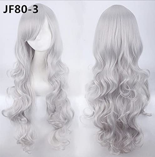 80 ס מ ארוך מתולתל שיער אוניברסלי סגנון עבה אוויר קרלינג פנים כיסויי ראש צבע:ג ' יפ80-1
