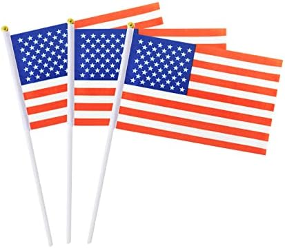 דגל ארהב אמריקאי מקל קטן מיני דגלים בעבודת יד קישודים 1 תריסר