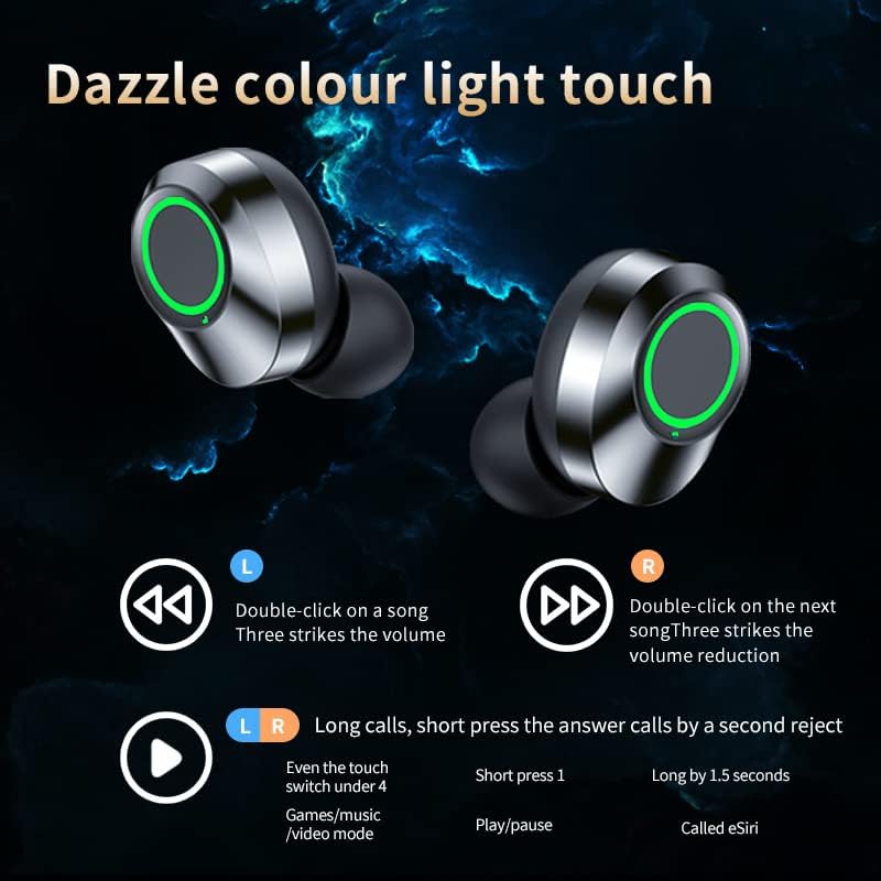 Volt+ Plus Tech Wireless V5.3 LED Pro אוזניות אוזניים התואמות ל- Huawei ליהנות מ 50Z IPX3 מים ומיזיעה/הפחתת