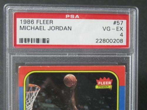 1986 פייר מייקל ג'ורדן 57 שיקגו בולס PSA 4 כרטיסי טירון כדורסל RC - כדורסל קלפי טירוף