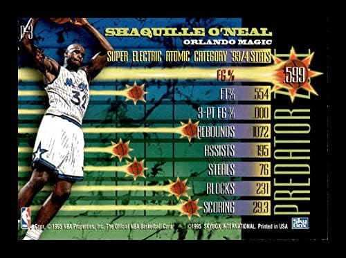 1994-95 טורפי חישוקים P3 שאקיל אוניל אורלנדו מג'יק NBA כרטיס כדורסל NM-MT