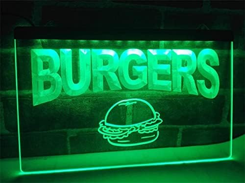 DVTEL המבורגר מותאם אישית LED שלט ניאון, USB עמעום חנות מזון מהיר מסיבת ניאון אורות לקישוט קיר אורות לילה,