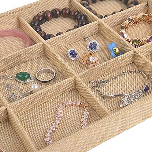 קופסאות אחסון תכשיטים מגשי תצוגת תכשיטים הניתנים לערימה 12 רשתות טבעות עגילי צמיד ארגון ארגזי אחסון