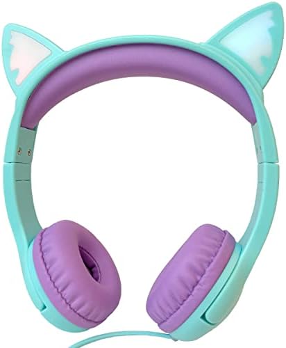 אוזניות Olyre Kids עם מיקרופון לבית הספר, אוזניות אוזניות של אוזניות חתול בגודל 85dB, אוזניות