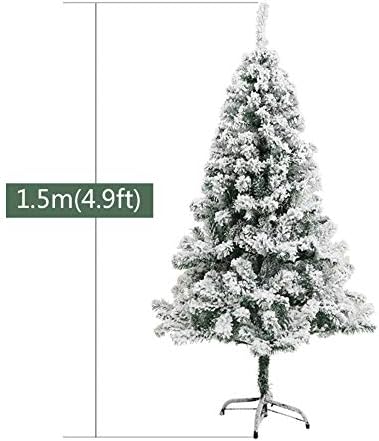 ZPEE 4.9ft שלג נוהר חג המולד קישוט חומר PVC עץ חג המולד, מלאכותי עם מתכת עמד