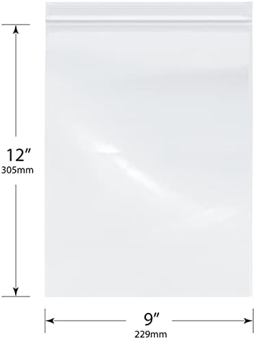 שקיות רוכסן מפלסטיק של פלימור תעשייה, 6 מיל, 9 x 12