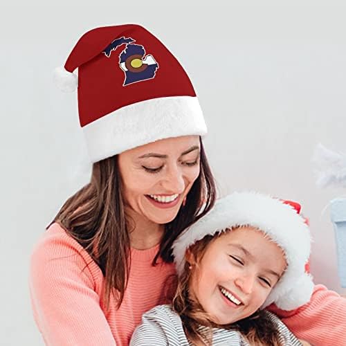 מישיגן מתאר קולורדו דגל חג המולד כובע אישית סנטה כובע מצחיק חג המולד קישוטים