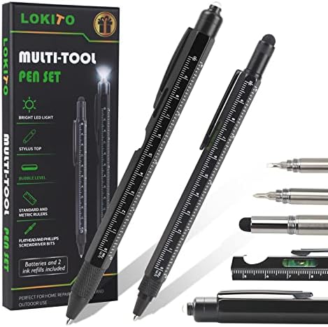 מתנה לגברים כלים לגברים 2 מחשב עט סט, רב-פונקציה כלי עט מאוד מגניב מתנות לגברים, מתאים לכל סוגים של כלים