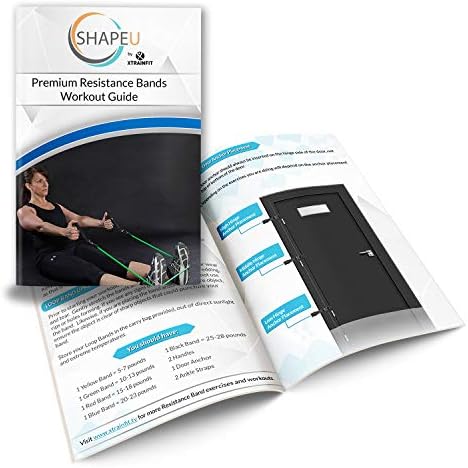 ShapeU התנגדות להקה 11 סט סט סט - כולל 5 להקות אימון עם תיק נשיאה, עוגן דלתות, רצועות קרסול, מדריך אימונים עם