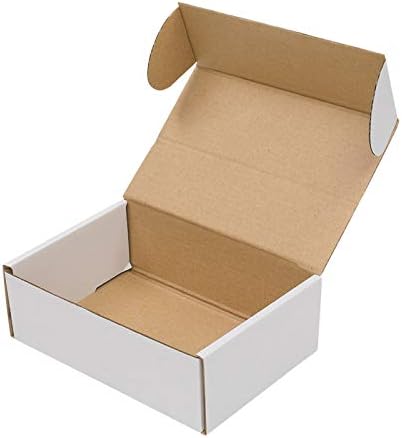 טרלק גט4-ז 'יי 50 קופסאות נייר גלי 6 על 4 על 2 - לאריזת מתנה, משלוח, טובות מסיבה - לבן בחוץ