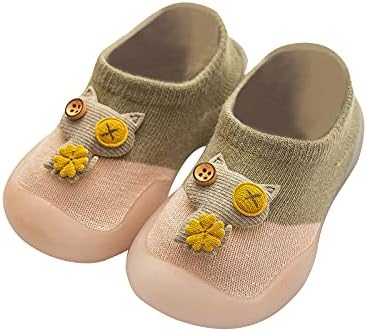 פעוטות תינוקות בנות בנים גרב נעליים אלסטיות נעלי בית מקורה תינוקות ראשונים, חתולים מצוירים נעלי גומי סוליות