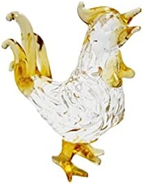 DMTSE זכוכית קריסטל מיני עתיק עוף חמוד פסל עוף קישוט פסל קישוט אספנות פסל קישוט בעלי חיים עם קופסה