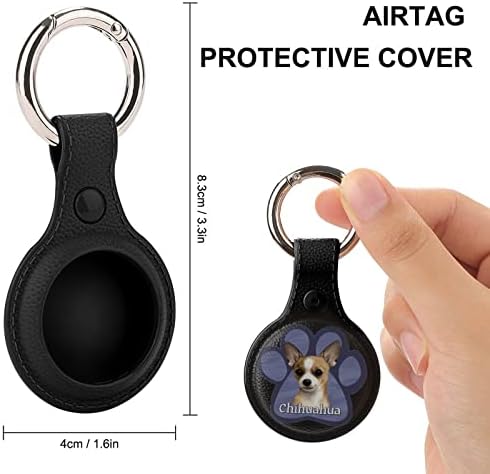 צ ' יוואווה כלב כפת מגן מקרה תואם עבור איירטאג אנטי אבוד איתור מחזיק עם מפתח טבעת עבור ארנק מטען צווארון
