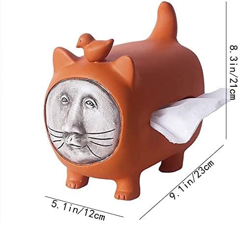 Haoktsb תיבת רקמות דקורטיבית קופסת רקמות חמוד מחזיק קופסת רקמות חתול כיסוי קופסת רקמות יצירת