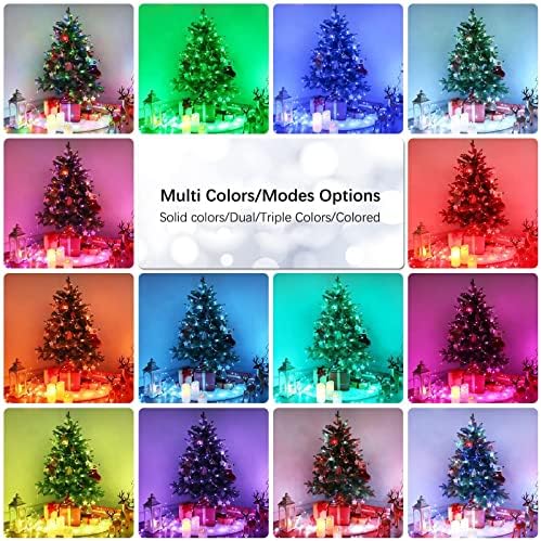 Brizlabs אורות מיתרים של פיות חג המולד+ אורות חג מולד בצבע כפול, 269ft 800 LED LED לבן חם וחג המולד צבעוני עם