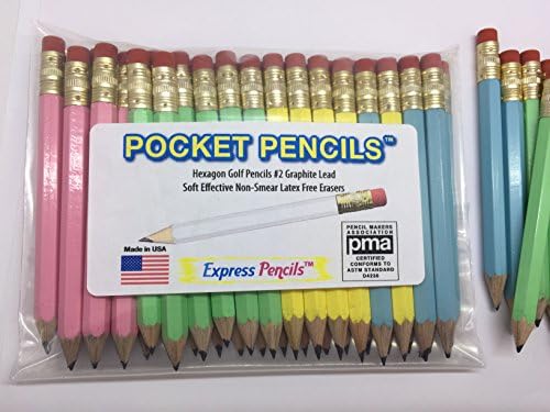 אקספרס עפרונות מבחר פסטל עפרונות גולף עם מחק - חצי, כיתה, ספסל, קצר, מיני, קטן, לא רעיל - משושה,