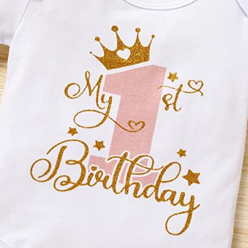 GRNSHTS תינוקת תינוקות עוגת יום הולדת תלבושת פעוטות ילדה יום הולדת ראשון רומפר חצאית טוטו עם סט