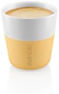 אווה סולו / 2 ספלי כוס אספרסו / כוסות כוס קפה פורצלן 3 אונקיות עם אחיזה מצופה סיליקון / עיצוב דני, פונקציונליות