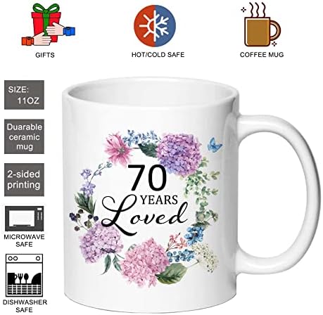 70 שנה אהב ספל קפה - רעיונות למתנות יום הולדת 70 לנשים 11 עוז ספל כוס מתנה לאמא נשית בת 70 אשת סבתא דודה חברים